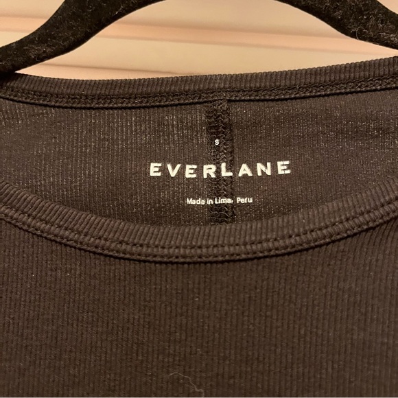 Everlane Women’s Pima Micro-Rib Long Sleeve Crew Black Size Small - Picture 3 of 7